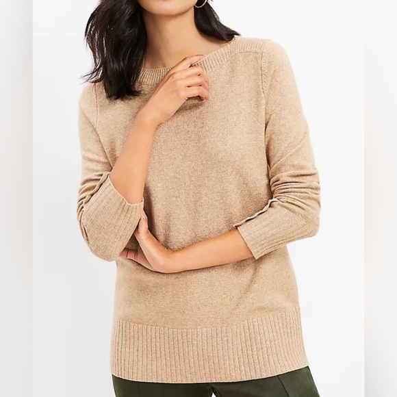 LOFT NWT Boatneck Sweater Soft Pink w/ Speckled Confetti Size XSmall - Picture 1 of 8